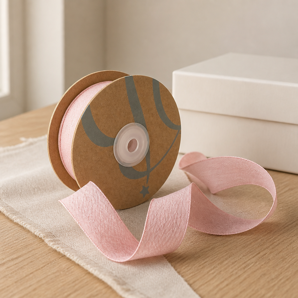 Nastro effetto crepe per fiocchi e decorazioni - H 25 mm - colore rosa