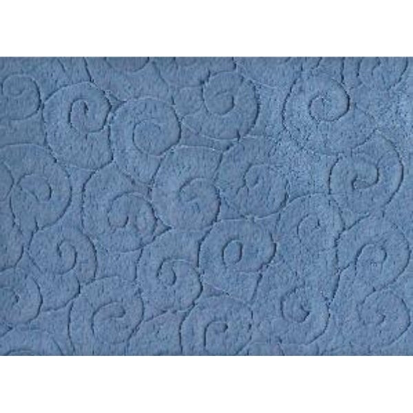 Carta di gelso azzurra con motivo infinity in rilievo, riccioli e volute su tutta la superficie