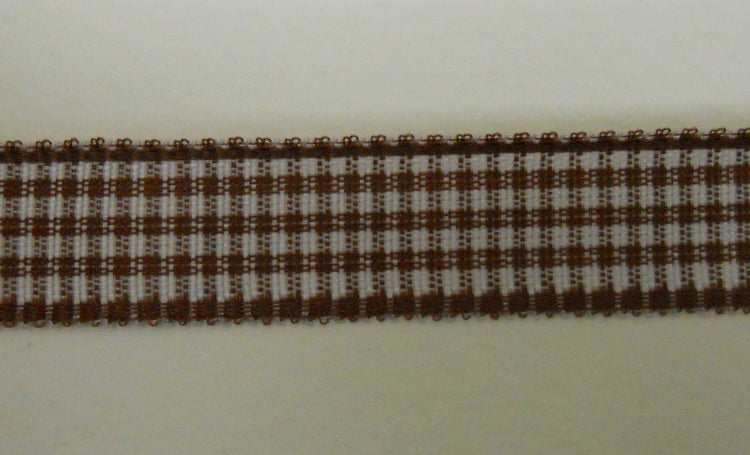 Nastro "Quadrettini" marrone H 10 mm