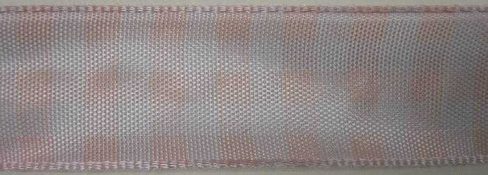 Nastro "Quadri" rosa chiaro/bianco 25 mm