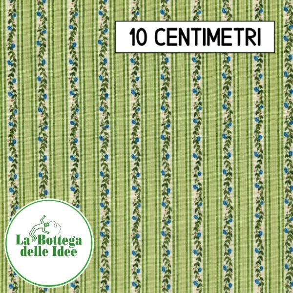 Fantasia Floreale a Righe - fondo Verde (Var. 003)