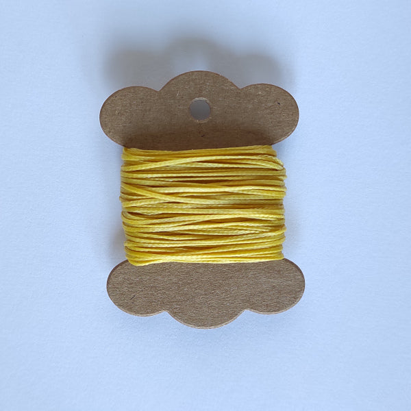 Filo intrecciato piatto e cerato in poliestere 1 mm per cuciture robuste in legatoria, lavorazione del cuoio, etc. - Giallo