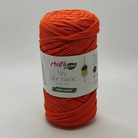 My Macramè, filato per lavorare a Macramè colore arancione, per nodi e progetti creativi.