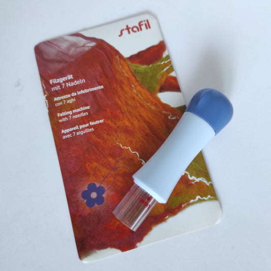 Multiago per infeltrire con 7 aghi da 9,5 cm per lana cardata