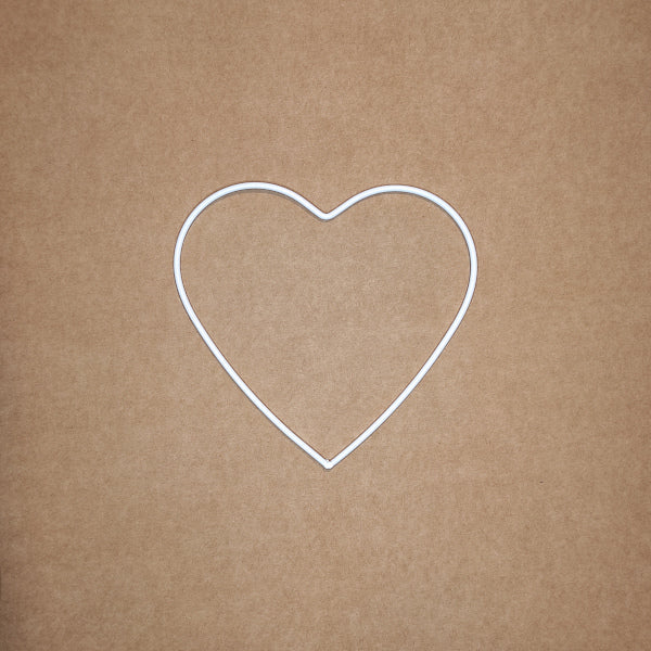 cuore in metallo smaltato bianco H 15 cm