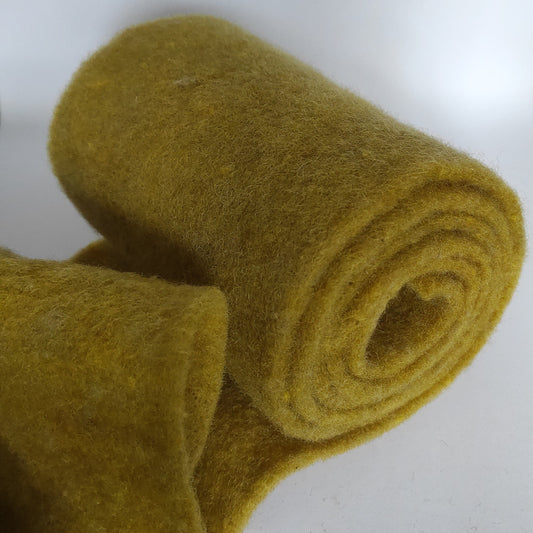 Nastro in feltro di pura lana H 15 cm ideale per decorazioni natalizie e pasquali, composizioni floreali e accessori casa. Colore: Senape chiaro
