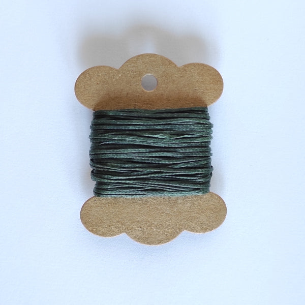 Filo intrecciato piatto e cerato in poliestere 1 mm per cuciture robuste in legatoria, lavorazione del cuoio, etc. - Verde scuro