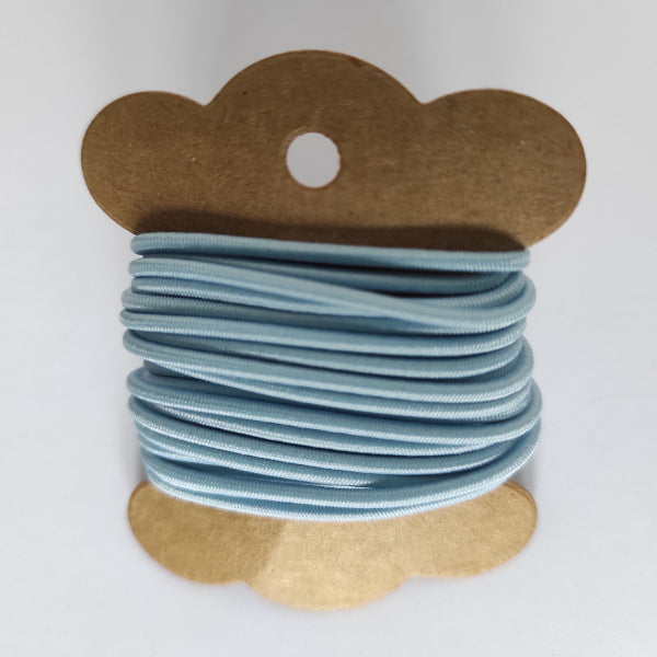 Elastico rotondo 2 mm colorato per chiusura notebooks e agende fai da te colore azzurro