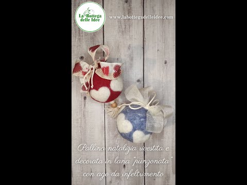 Tutorial per realizzare una pallina natalizia con nastro di feltro 100% lana