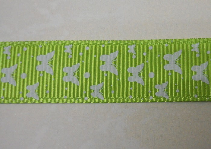 Nastro "Farfalle"  Verde acido H 15 mm