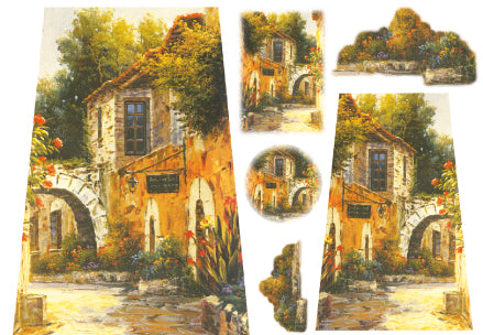 Stamperia carta di riso per Découpage motivo casa nel bosco