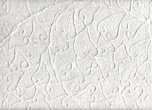 Carta di gelso bianca con motivo a cuori e riccioli decorativi in rilievo su tutta la superficie