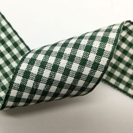 Nastro "Quadretti" verde e bianco H 40 mm