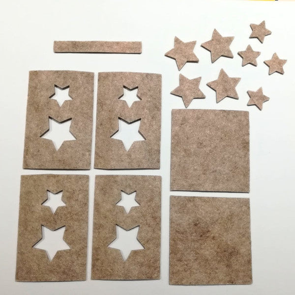 Kit Lanterna rettangolare con stelle in feltro 3 mm