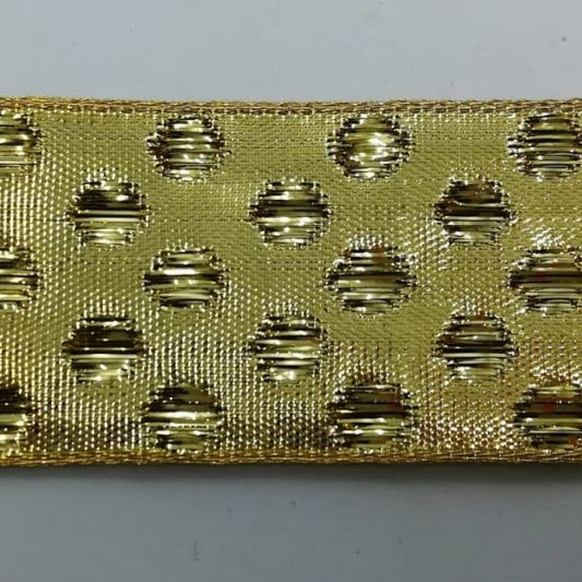Nastro Oro metallico effetto pois - H 40 mm