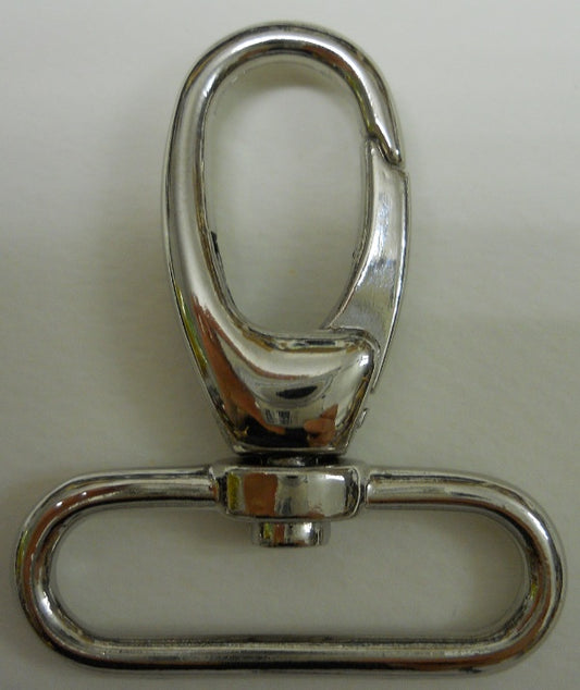 Moschettone in metallo lucido con anella 40 mm