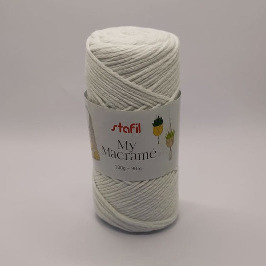 My Macramé Stafil - filato per Macramé colore bianco per nodi decorativi e progetti creativi a maglia e uncinetto.