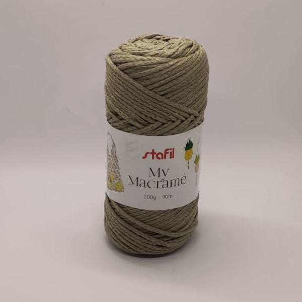 Gomitolo My Macramè Ø 2 mm in cotone colore beige per nodi e progetti creativi