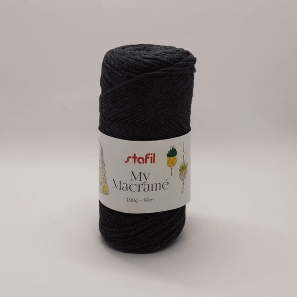 My Macramé Stafil - filato per macramé colore antracite (grigio scuro) per nodi e progetti creativi