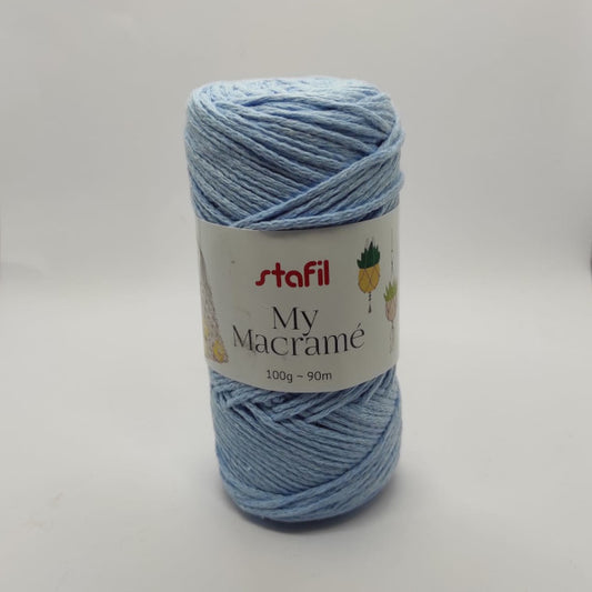 My Macramé Stafil - filato per Macramé colore azzurro baby per nodi e progetti creativi.