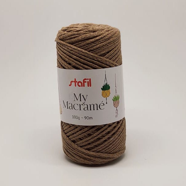 My Macramé Stafil - filato per macramé color caffè per nodi e progetti creativi