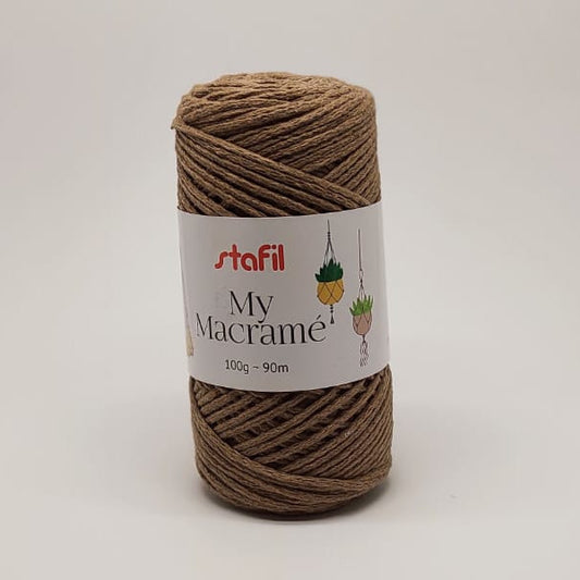 My Macramé Stafil - filato per macramé color caffè per nodi e progetti creativi