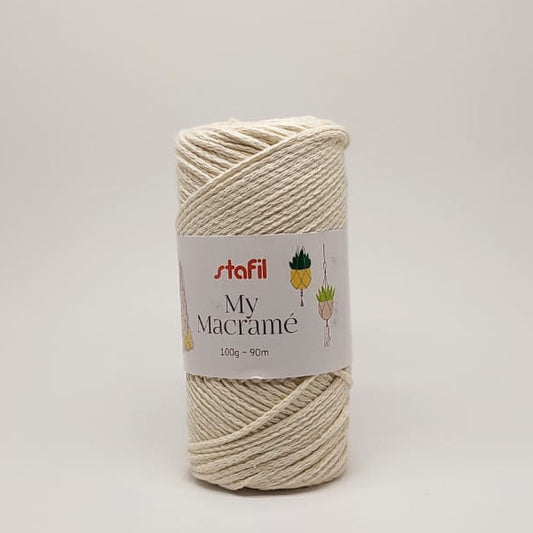 My Macramé Stafil - filato per macramé colore crema per nodi e progetti creativi