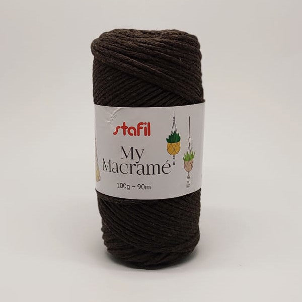 Gomitolo My Macramè Ø 2 mm in cotone marrone scuro per nodi e progetti creativi