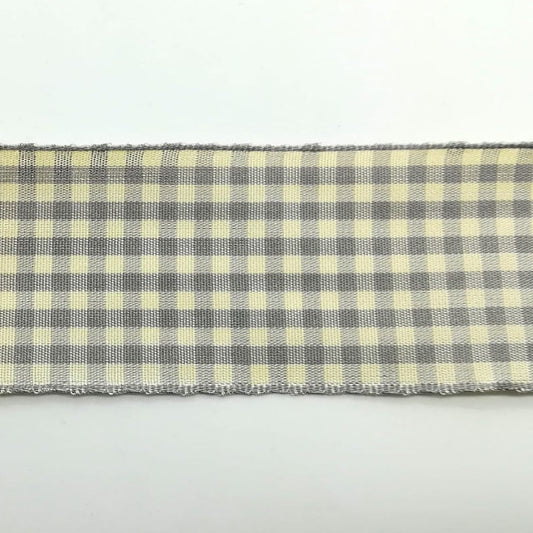 Nastro "Quadretti" Grigio/Beige - H 40 mm
