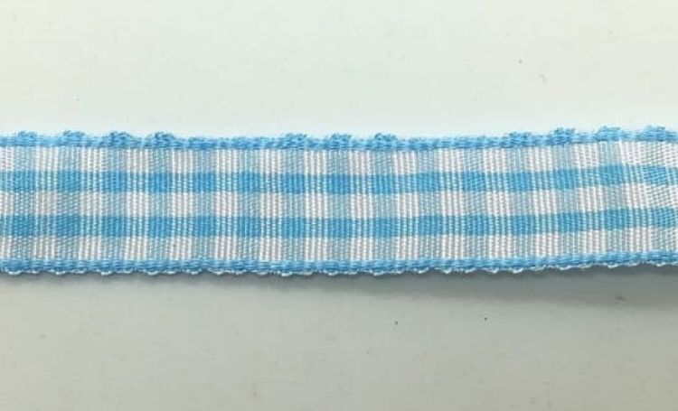 Nastro "Quadrettini" azzurro new H 10 mm