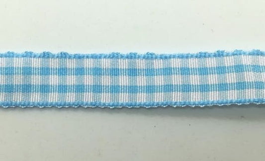 Nastro "Quadrettini" azzurro new H 10 mm
