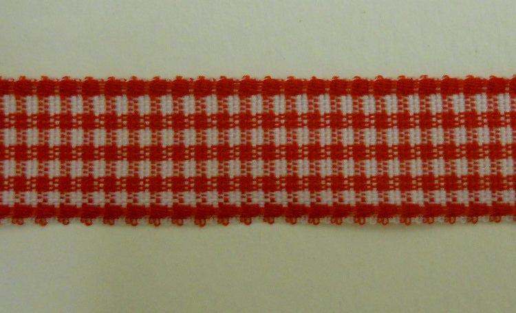 Nastro "Quadrettini" rosso H 10 mm