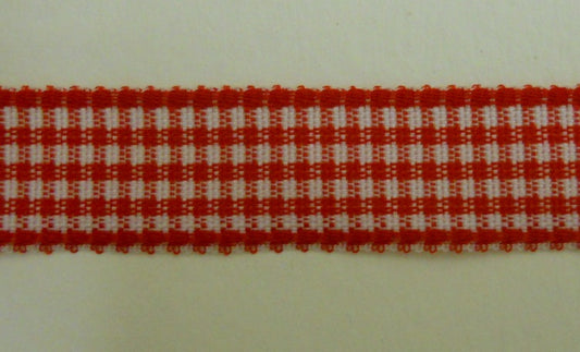 Nastro "Quadrettini" rosso H 10 mm
