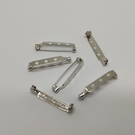 Fermaglio a spilla - 30 mm - Argento (cfz 5 pezzi)