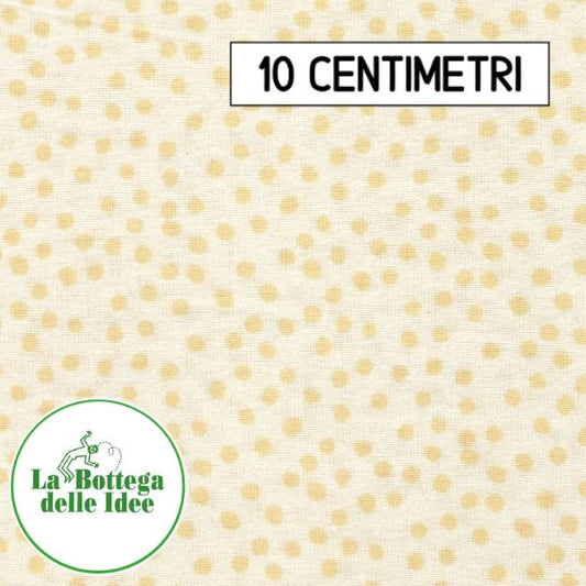Flanella "Pois Gialli" - fondo Panna