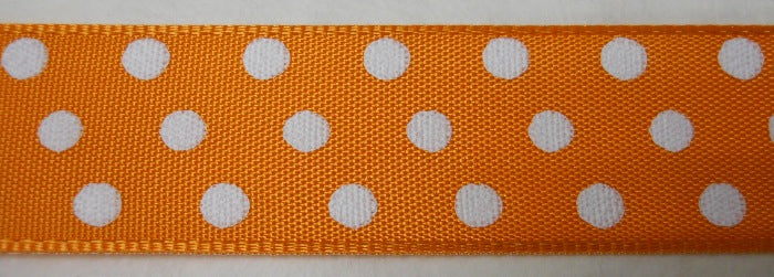 Nastro "Pois" arancio pois bianchi 25 mm