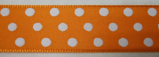 Nastro "Pois" arancio pois bianchi 25 mm