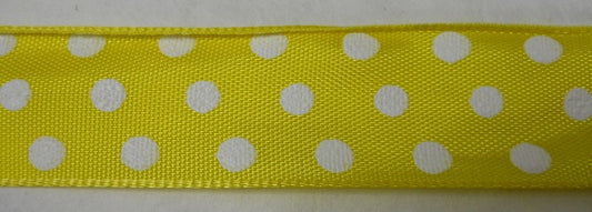 Nastro "Pois" giallo pois bianchi 25 mm