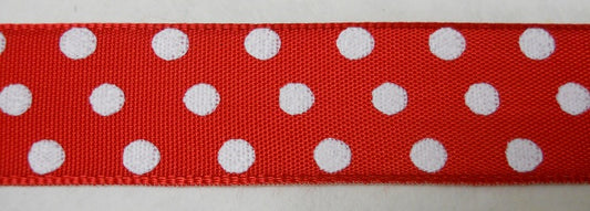 Nastro "Pois" rosso pois bianchi 25 mm