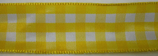Nastro "Quadri" giallo/bianco 25 mm