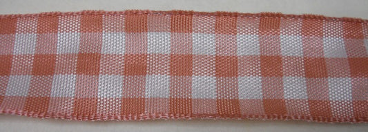 Nastro "Quadri" rosa/bianco  25 mm