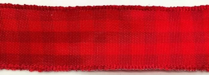 Nastro "Quadri" rosso/bordeaux  H 25 mm