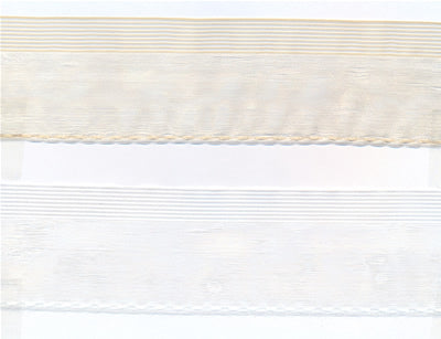 Tubolare portaconfetti Greta in organza bianco e avorio — al metro