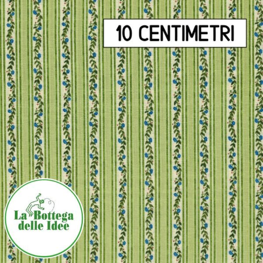 Fantasia Floreale a Righe - fondo Verde (Var. 003)