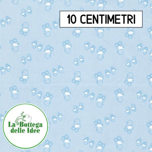 Tessuto Piquet Millerighe "Paperelle" - Celeste